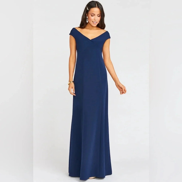 NWT Show Me Your Mumu navy Zurich knot gown sz xs - Picture 1 of 12